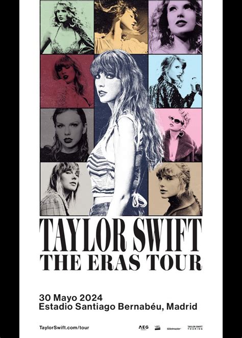 Jun 20, 2023 · El 30 de Mayo del 2024 ha sido la fecha escogida para la primera actuación de Taylor Swift en España desde hace más de 10 años. El concierto tendrá lugar en el Estadio Santiago Bernabéu, que ya se encontrará probablemente remodelado a fondo, por lo que será el mejor y mayor escenario posible dentro de nuestro país. 